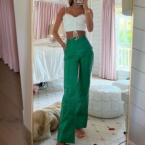 Princess Polly Emerald Leather Pants